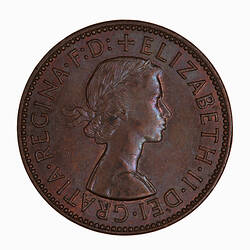 Coin - Halfpenny, Elizabeth II, Great Britain, 1964 (Obverse)