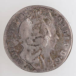 Coin - Threepence, William and Mary, Great Britain, 1692 (Obverse)