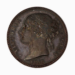Pattern Coin - Florin (2 Shillings), Queen Victoria, Great Britain, 1848 (Obverse)