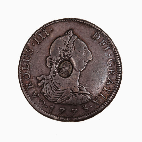Coin - Emergency Half-Dollar, George III (oval stamp), Great Britain, 1797-1804 (Obverse)