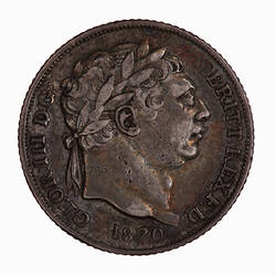 Coin - Sixpence, George III, Great Britain, 1820 (Obverse)