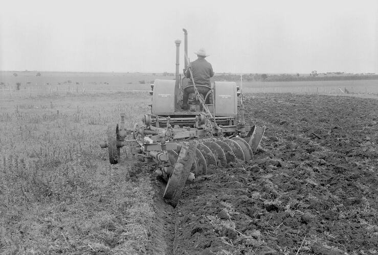 Negative - International Harvester, W-30 Tractor With 8-Furrow Gaston ...