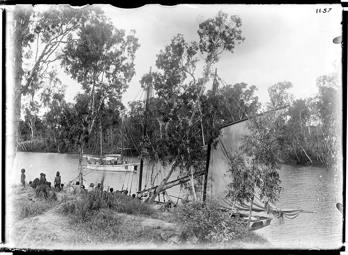 Two supply ketches anchored in the Macarthur River near Borroloola, Northern Territory, Australia, 29 January 1902.