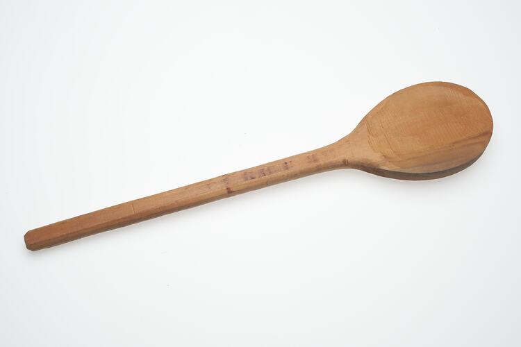 Wooden spoon, circa 1940-1990.
