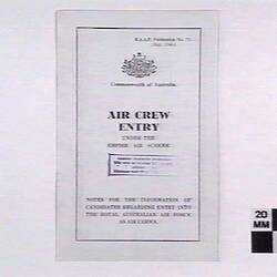 Pamphlet - 'Air Crew Entry Under the Empire Air Scheme', Royal Australian Air Force, World War II, May 1940