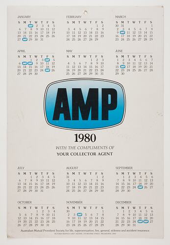 Calendar - Australian Mutual Provident Society, 1980