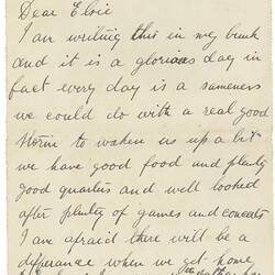 Letter Card - William Henry Dean to Elsie Dean, World War I, May 1916