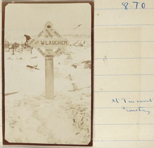Grave of Driver W. Laugher, Somme, France, Sergeant John Lord, World War I, 1918