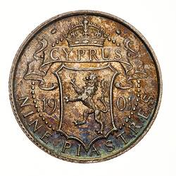 Coin - 9 Piastres, Cyprus, 1901