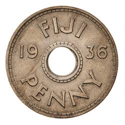 Coin - 1 Penny, Fiji, 1936
