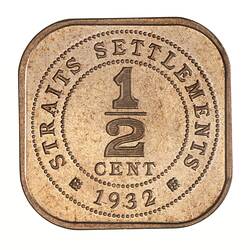 Proof Coin - 1/2 Cents, Straits Settlements, 1932
