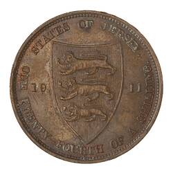 Coin - 1/24 Shilling, Jersey, Channel Islands, 1911