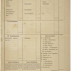 Insurance Claim Form - Domestic Bomb Damage, Issued to German Residents, Germany