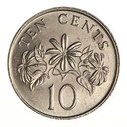 Coin - 10 Cents, Singapore, 1989