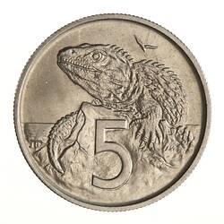 Coin - 5 Cents, New Zealand, 1967