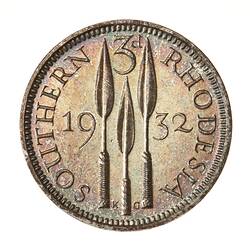 Proof Coin - 3 Pence, Southern Rhodesia, 1932