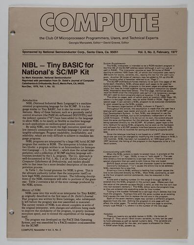 Newsletter - COMPUTE, Vol 3 No 2, Feb 1977