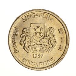 Coin - 5 Cents, Singapore, 1989