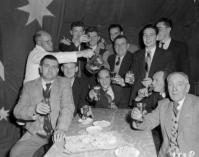 Swallow & Ariell Ltd, Group Portrait at Smoke Night, Melbourne, Victoria, 1953