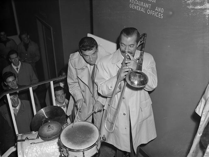 Negative - Musicians Performing,  Essendon Airport, Victoria, Jul 1954