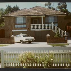 Digital Photograph - Youssef & Nadimie Eid Outside Their Home With Taxi, Melbourne, 1975