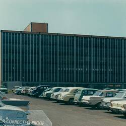 Photograph - Kodak Australasia Pty Ltd, Exterior View of Building 8, Administration, Kodak & Car Park Factory, Coburg, circa 1964