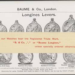 Trade Literature - Baume & Co., Watches, 1911