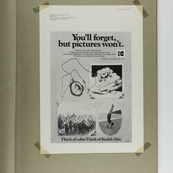 HT 32073, Scrapbook - Kodak Australasia Pty Ltd, Advertising Clippings, 'Corporate', Coburg, 1971-1975 (MANUFACTURING & INDUSTRY)