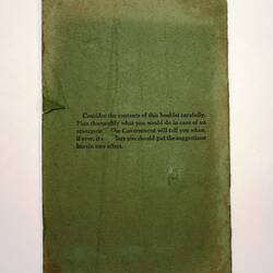 Booklet - 'Air Raid Precautions', Victorian State Emergency Council for Civil Defence, Apr 1941