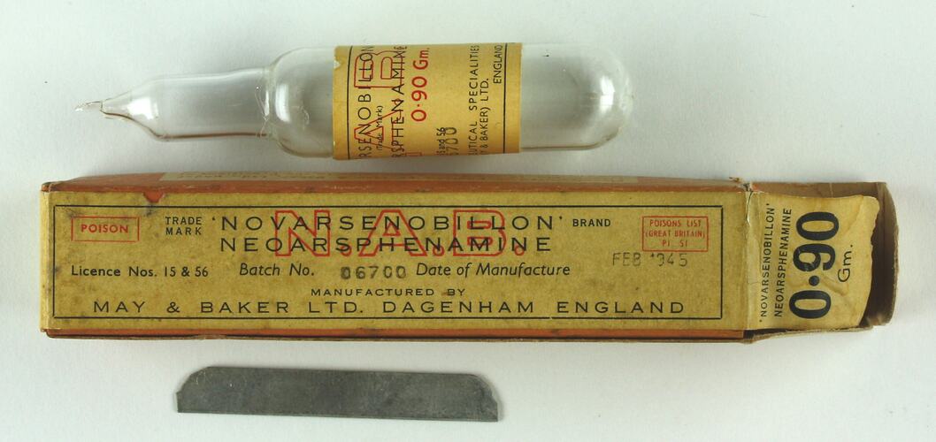 Drug - Novarsenobillon (Neoarsphenamine), May & Baker, 1945