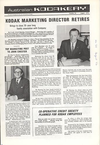 Newsletter - 'Australian Kodakery', No 38, Aug 1972