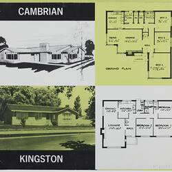 Detail of floor plan and finished look for houses.