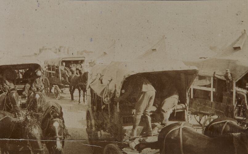 Horse Drawn Ambulances With Wounded Soldiers, World War I, 1914-1918