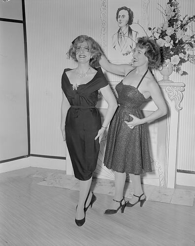 Australian Wool Board, Two Women Modelling Clothing, Royal Melbourne Show, Flemington, Victoria, 21 Sep 1959