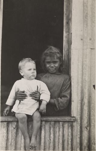 Portrait of Clem Smyth and Annie Giles taken at The Bungalow mission, Alice Springs, Northern Territory, c.1923.