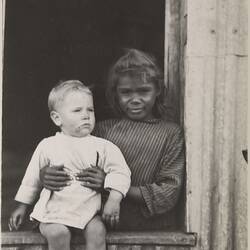 Portrait of Clem Smyth and Annie Giles taken at The Bungalow mission, Alice Springs, Northern Territory, c.1923.