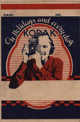 Folder featuring illustration of girl with camera.