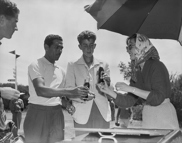 Coca Cola, Golfers Holding Soft Drink, Black Rock, Victoria, 19 Nov 1959