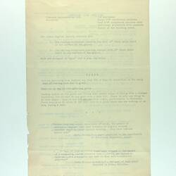 Piece of typed paper