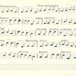 Fourth page features sheet music handwritten in black ink on paper
