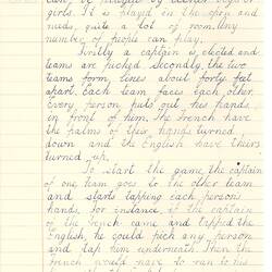 Document - Carolyn Stone, to Dorothy Howard, Description of Chasing Game 'French & English', 25 Mar 1955