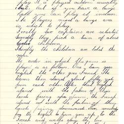Document - J. Makin, to Dorothy Howard, Description of Chasing Game 'French & English', 25 Mar 1955