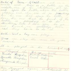 Document - Pam Maynard, Addressed to Dorothy Howard, Description of Game of Dare 'Spin the Bottle', 25 Aug 1954