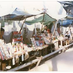 Digital Photograph - Market Stalls, Refugee Camp, Pulau Bidong, Malaysia, Apr 1981