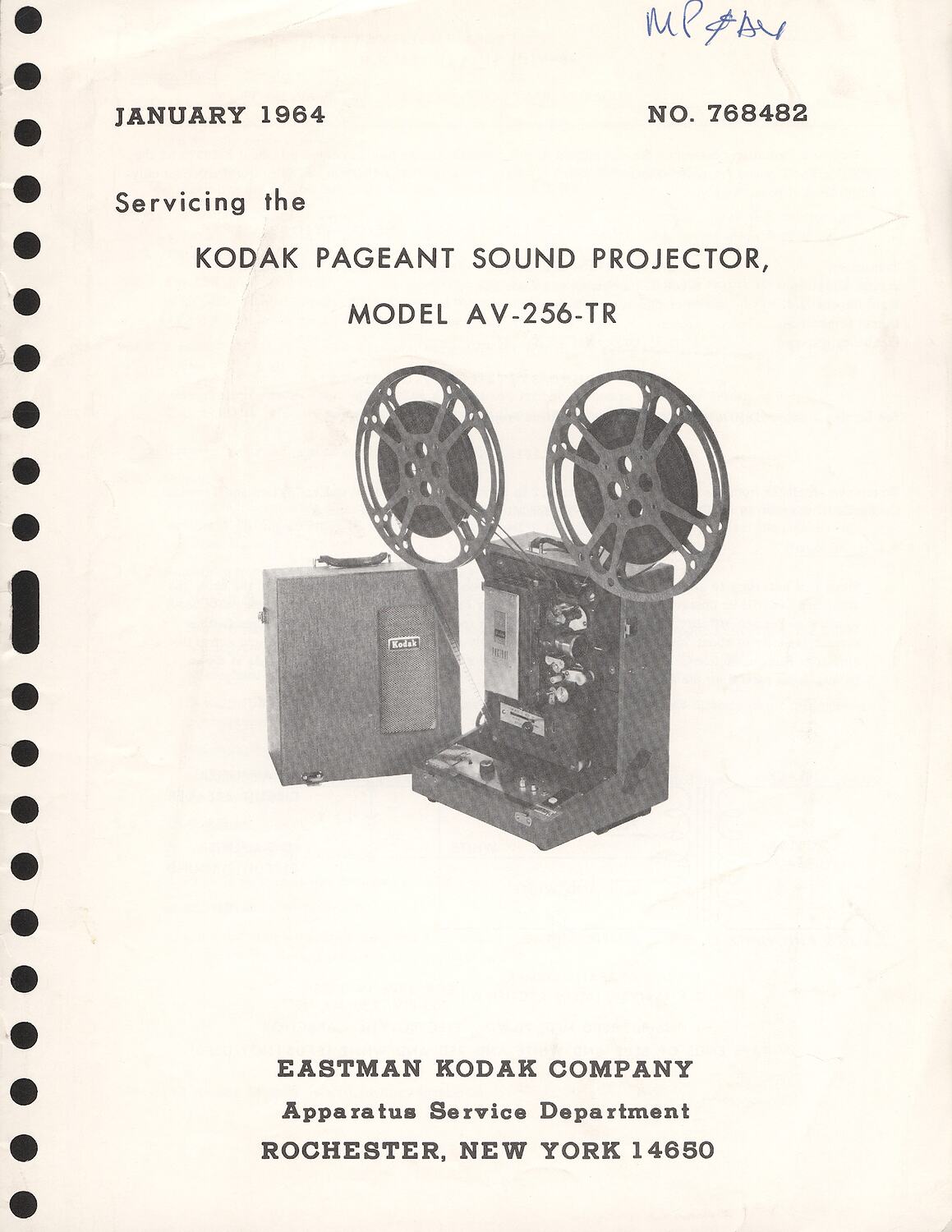 Service Guide Eastman Kodak, Kodak Pageant Sound Projector Model AV