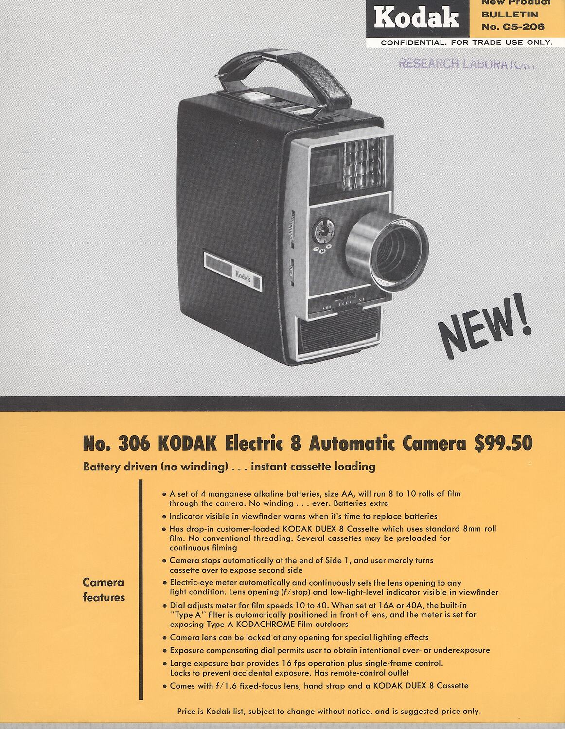 Publicity Flyer - Eastman Kodak, No 306 Kodak Electric 8 Automatic ...