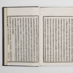 Open book with Chinese characters on left and right page.