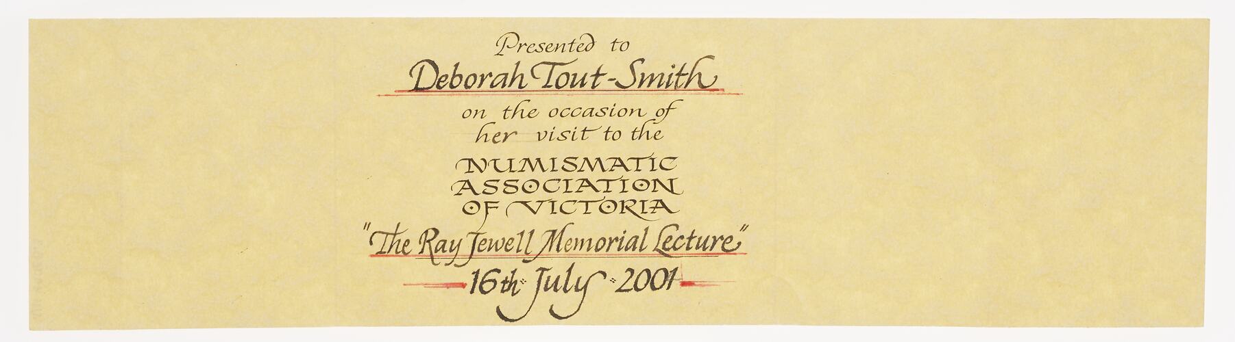 Certificate - Medal, 75th Anniversary of the Anzac Landing, Numismatic Association of Victoria, Australia, 1990