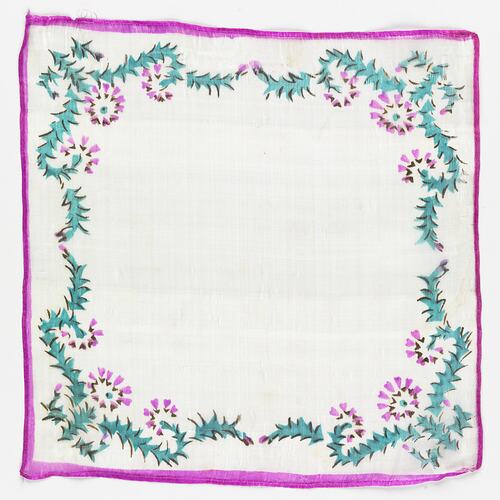Silk Handkerchief with Scotch Thistle pattern.