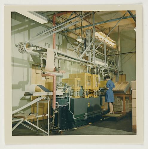 Slide 210, 'Extra Prints of Coburg Lecture', Cardboard Ready-Mount Machine, Kodak Factory, Coburg, circa 1960s